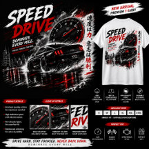 Speed Drive Racing Car T-Shirt – weißes T-Shirt