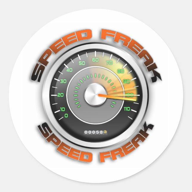 Speed Freak Odometer Runder Aufkleber (Vorderseite)