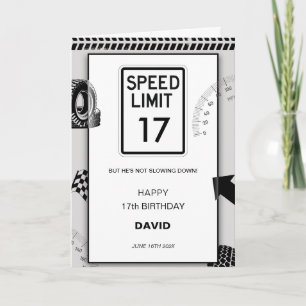 Speed Limit Boy's 16. Geburtstag Karte