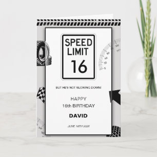 Speed Limit Boy's 16. Geburtstag Karte