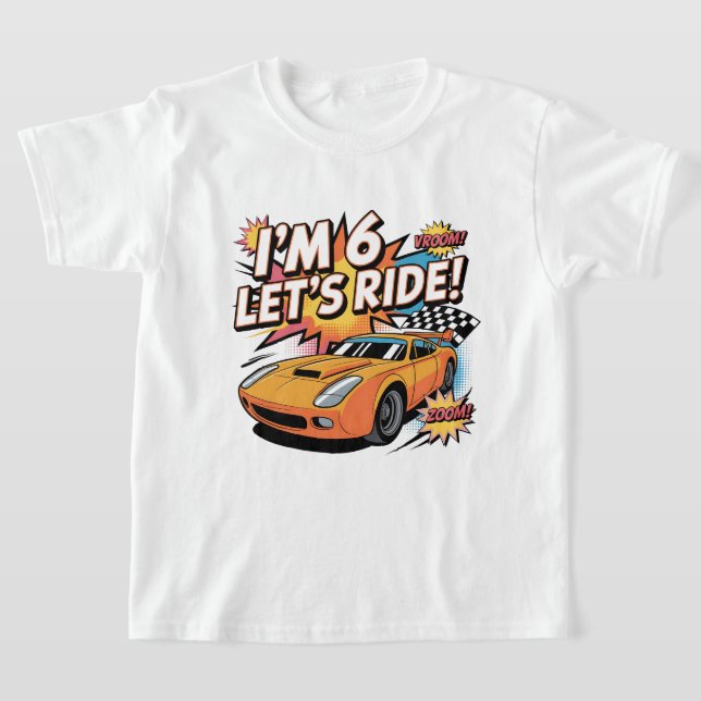 Speed Racer 6th Birthday Gift for Kids Who Lovecar T-Shirt (Ablage )