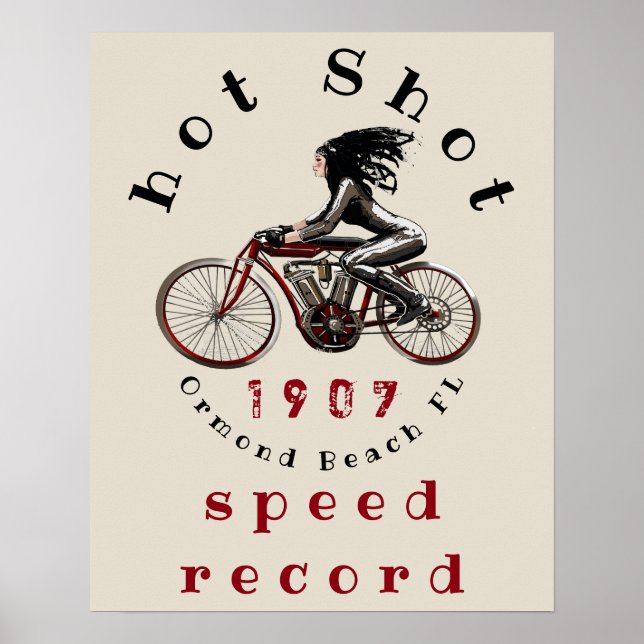 speed record ormond beach poster (Vorne)