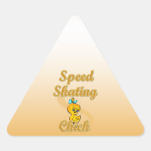 Speed Skaten Chick Dreieckiger Aufkleber