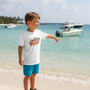 Speedboat Illustration Fun Nautical Boat Design T-Shirt