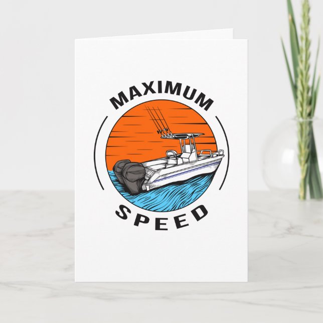 Speedboat Motorboat Racing Boat Captain Karte (Vorderseite)