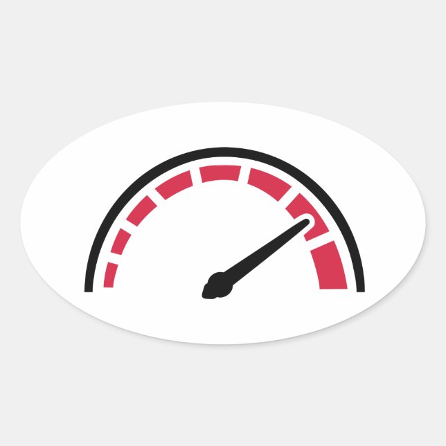 Speedo-Rennmotorrad Ovaler Aufkleber (Vorderseite)
