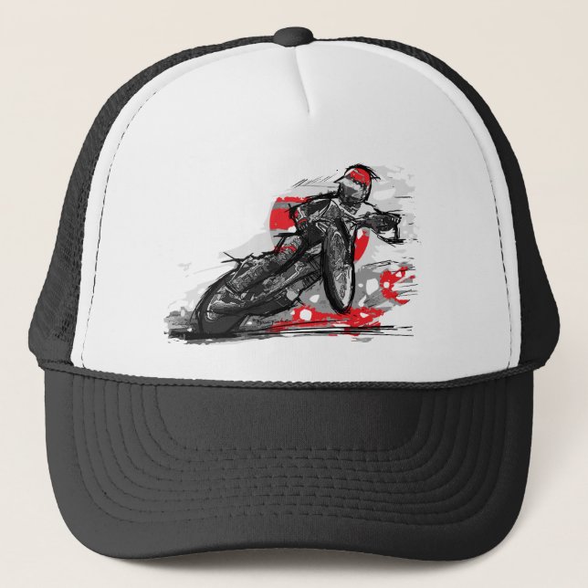 Speedway-flacher Bahn-Motorrad-Rennläufer Truckerkappe (Vorderseite)