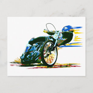 Speedway Motorcycle Racer Peinture Carte postale