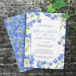 Speedwell Blue Botanical Blume Hochzeit Einladung