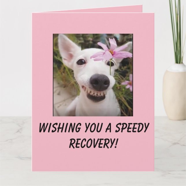 Speedy Erholung Hund mit Blume Big Card Karte (Vorderseite)