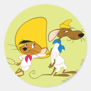 SPEEDY GONZALES™ und Slowpoke Runder Aufkleber