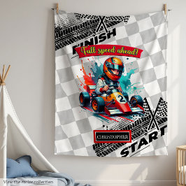 Speedy Little Boy Racing Formel 1 Blanket Fleecedecke