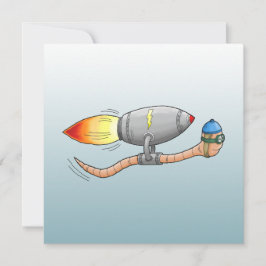 Speedy Rocket Worm Geburtstagskarte Karte