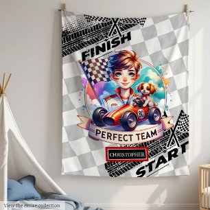 Speedy Sport Car Blanket Racing Little Boy Geschen Fleecedecke