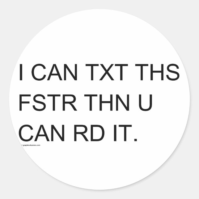 Speedy Texter Runder Aufkleber (Vorderseite)