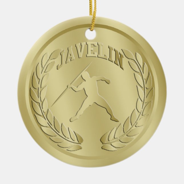 Speer-Gold tonte Medaillen-Verzierung Keramikornament (Vorne)