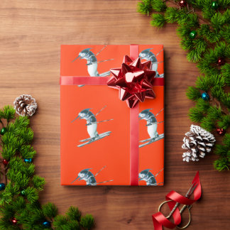 Speerfisch-Skifahrengeschenkpapier Geschenkpapier