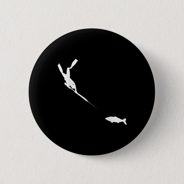 Speerfischen Freediver Fisch Jagd T-Shirt Button (Vorderseite)