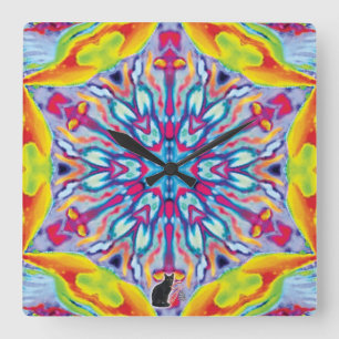 Speichen Kaleidoskop Quadratische Wanduhr