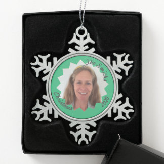 Speicher der Familie Große grüne Sonne hinzufügen  Schneeflocken Zinn-Ornament