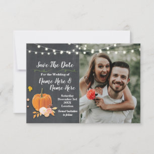 Speichere das Datum Foto Kreide Kürbis Foto Hochze Save The Date
