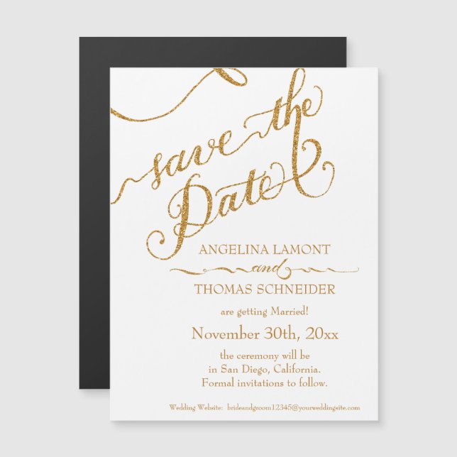 Speichern der Date Magnet Postcard Script-Kalligra (Vorne/Hinten)