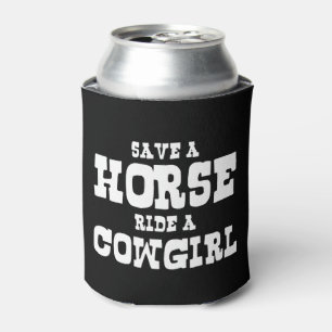 SPEICHERN EINER PFERDEFAHRT EIN COWGIRL KANN COOLE DOSENKÜHLER