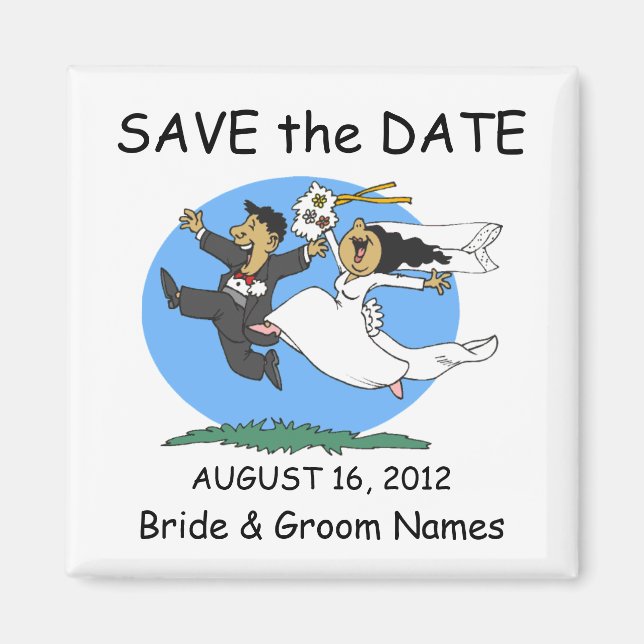 Speichern Sie das Date Magnet Hochzeit glücklich C (Vorne)