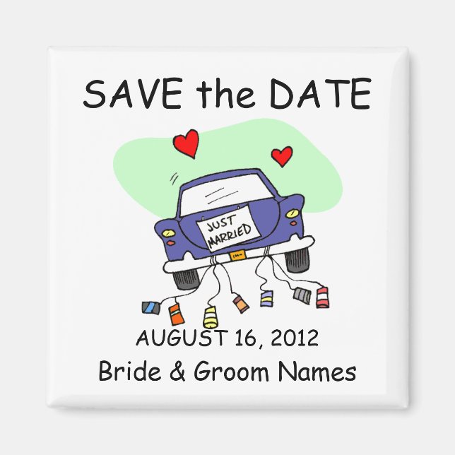 Speichern Sie das Date Magnet Hochzeit Just Marrie (Vorne)