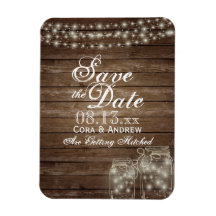 Speichern Sie das Date Magnet - Rustikaler Mason J