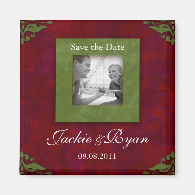 Speichern Sie das Date Magnet Weihnachten Hochzeit (Vorne)