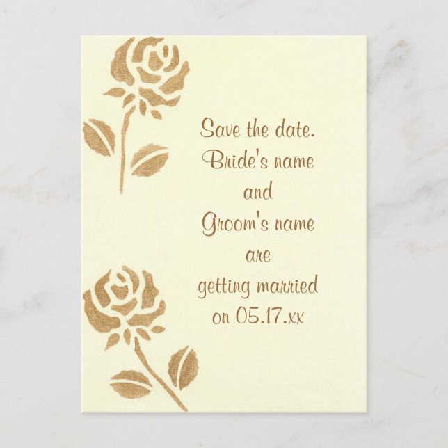 Speichern Sie das Datum der Hochzeitspostkarten, G Ankündigungspostkarte (Vorderseite)