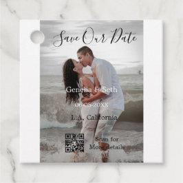 Speichern Sie das Datum einfache minimale QR-Scan- Geschenkanhänger