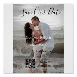 Speichern Sie das Datum einfache minimale QR-Scan- Poster