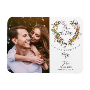 Speichern Sie das Datum Foto Elegantes Blumenliebe Magnet