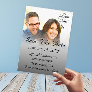 Speichern Sie das Datum Foto Silber Verlobungsanze Save The Date