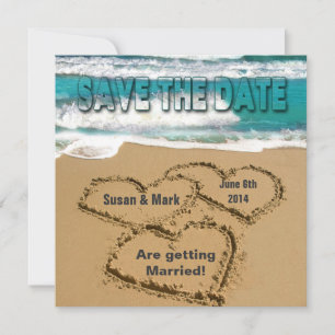 SPEICHERN SIE DAS DATUM - HOCHZEIT - STRAND / OZEA EINLADUNG