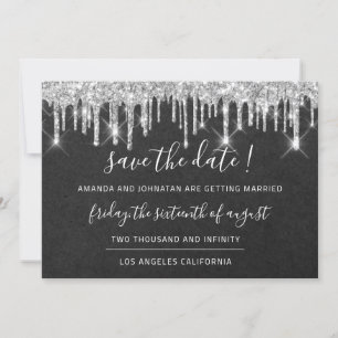 Speichern Sie das Datum Kraft Silber-Grau-Tropfen Save The Date