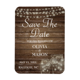 Speichern Sie das Datum Magnet rustikale Mason Jar