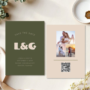 Speichern Sie das Datum Minimalist große Initialen Save The Date