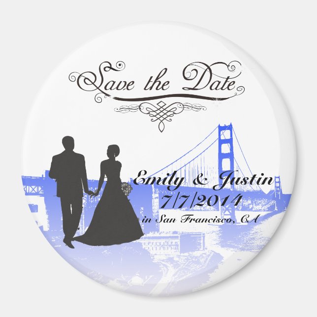 SPEICHERN SIE DAS DATUM MIT BLICK AUF SAN FRANCISC MAGNET (Vorne)