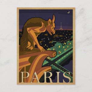 Speichern Sie das Datum Paris - Gargoile Ankündigungspostkarte
