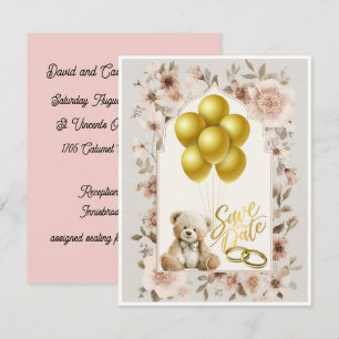 Speichern Sie das Datum Pink und Gold Karte