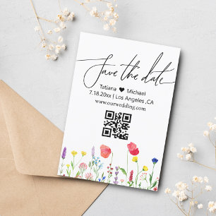 Speichern Sie das Datum QR-Code Aquarell floral ei Einladung