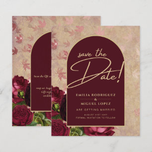 Speichern Sie die Daten Burgund Rose Rotes Vintage