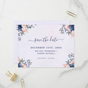Speichern Sie die Daten Sommerweiche Pastel floral Einladungspostkarte