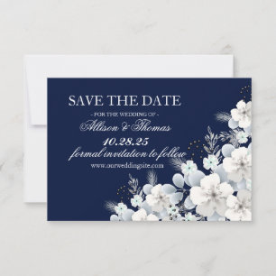 Speichern Sie die Datumskarte weiße Blume Sakura m Save The Date