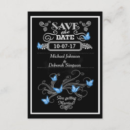 Speichern Sie die Datumskarten mit blauen Schmette Save The Date