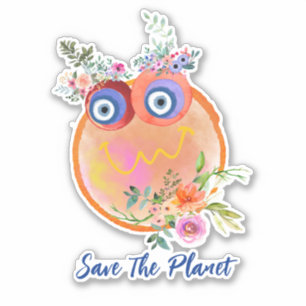 Speichern Sie die Sticker auf dem Planeten