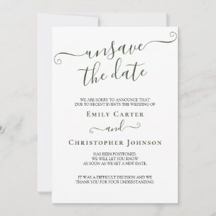 Speichern Sie die Update-Karte des eleganten Grüne Save The Date